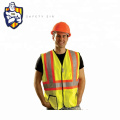 CE EN 20471 fluorescent yellow reflective safety vest, 100% polyester 120G knitted